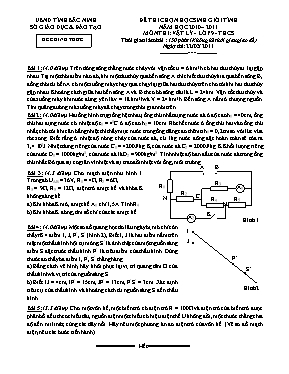 Đề thi chọn học sinh giỏi tỉnh Bắc Ninh năm học 2010  2011 môn thi Vật lý  lớp 9 - Thcs